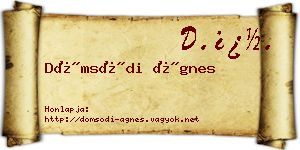 Dömsödi Ágnes névjegykártya